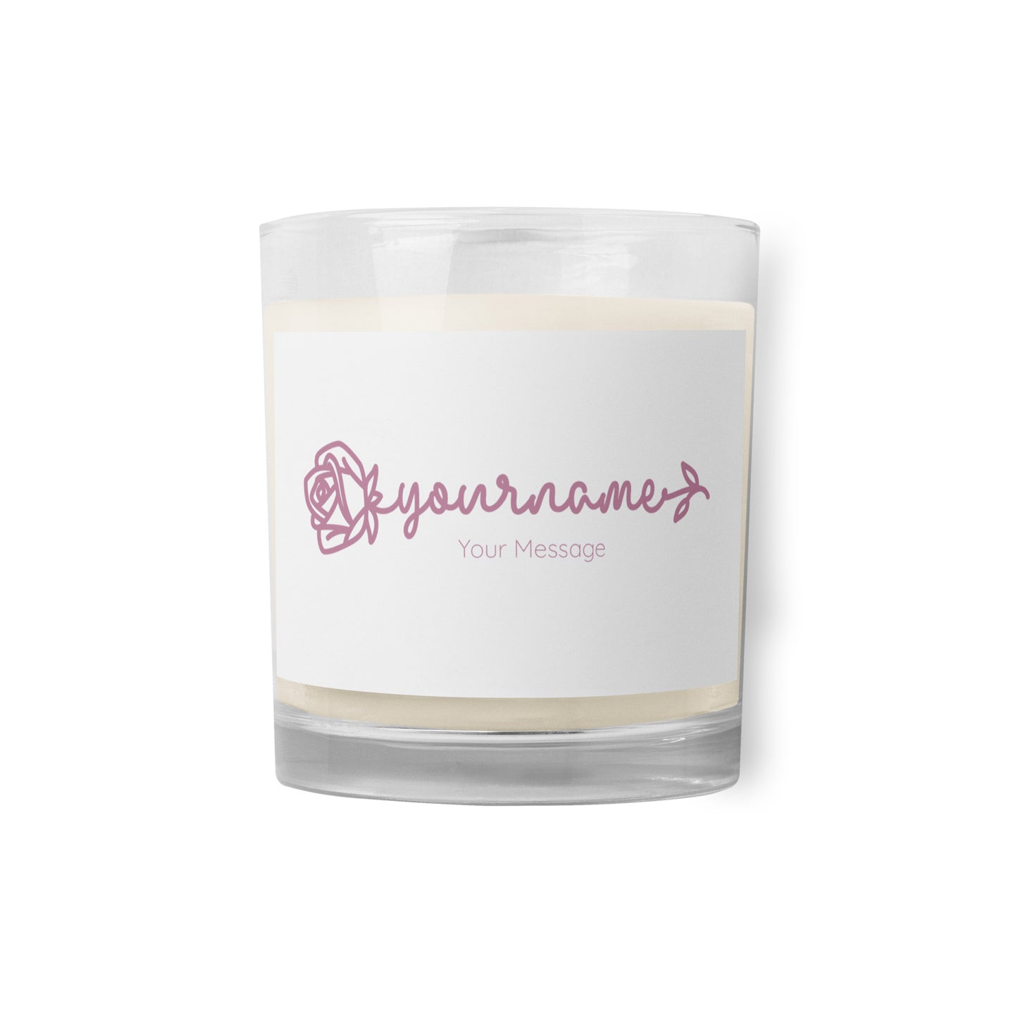 Rose Personalized Glass Jar Candle
