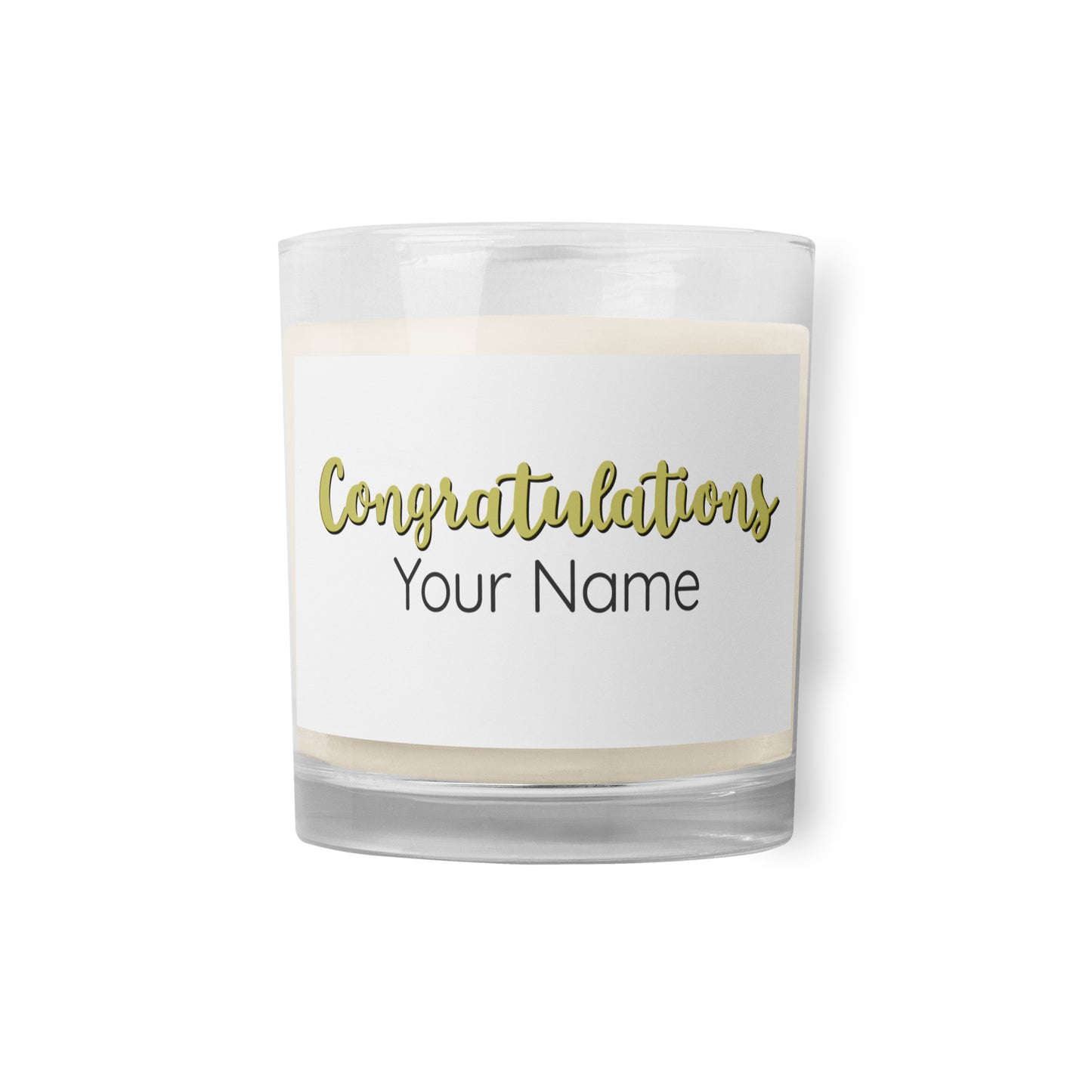 Congratulations Gold Personalized Glass Jar Candle