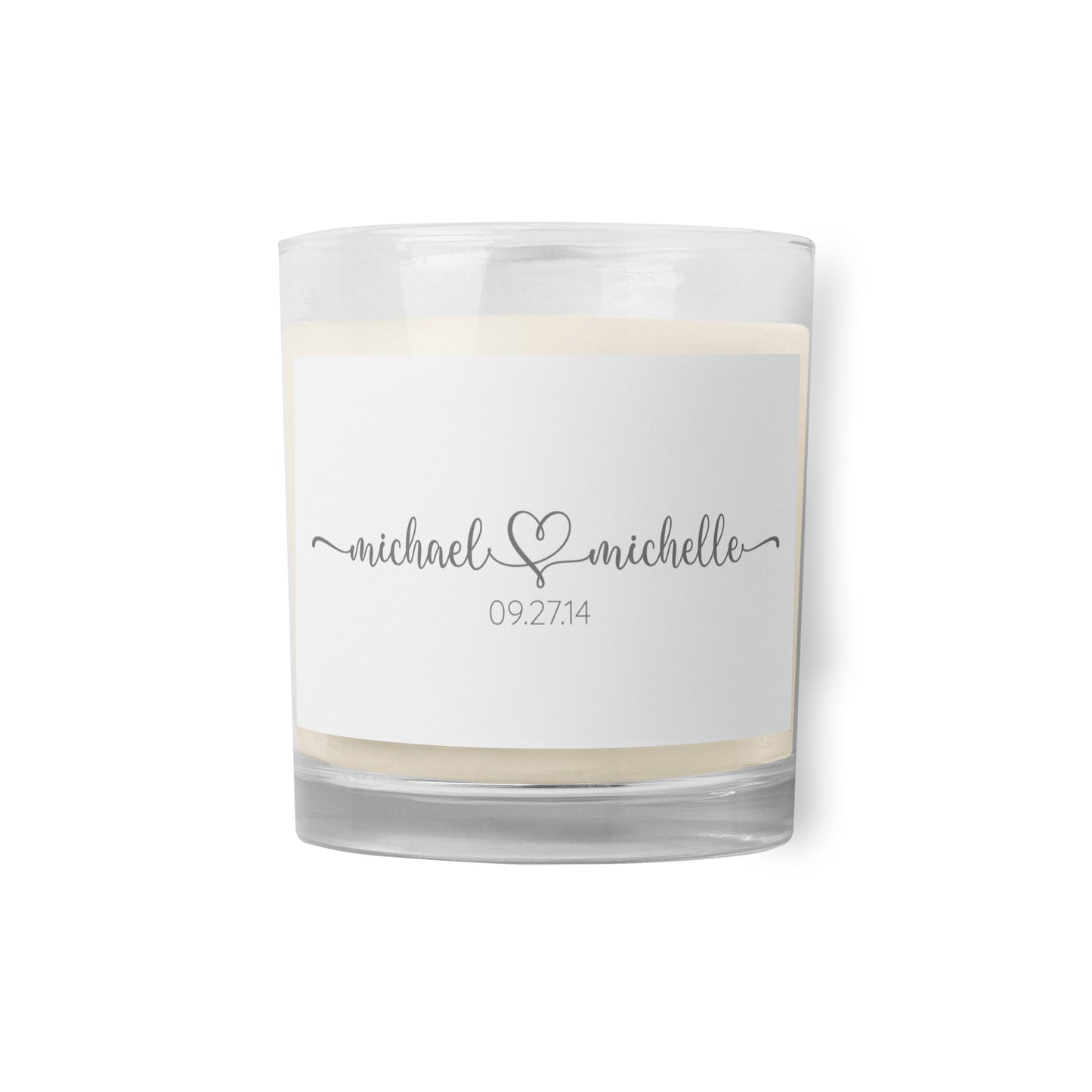 Bridal Heart Personalized Glass Jar Candle