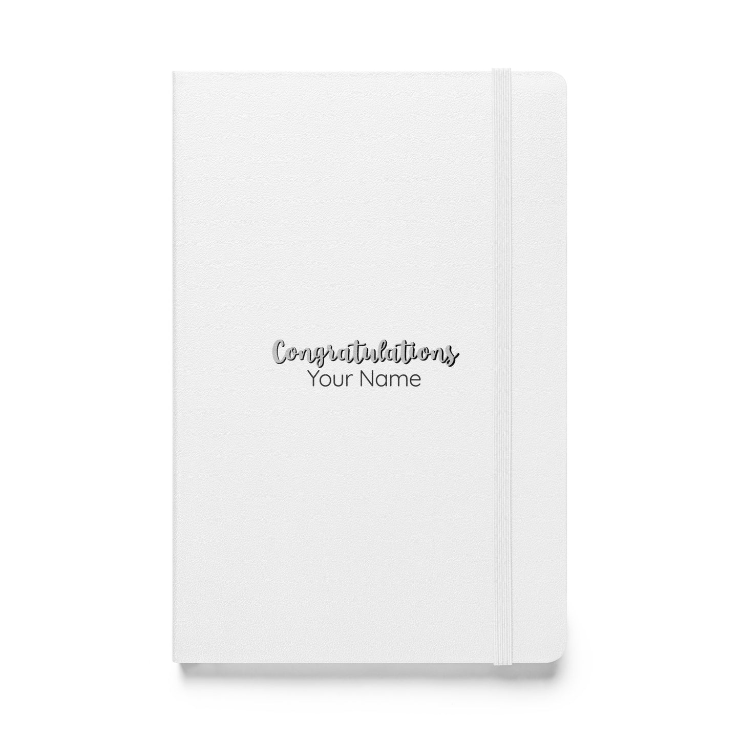 Congratulations Silver Personalized Hardcover Bound Notebook