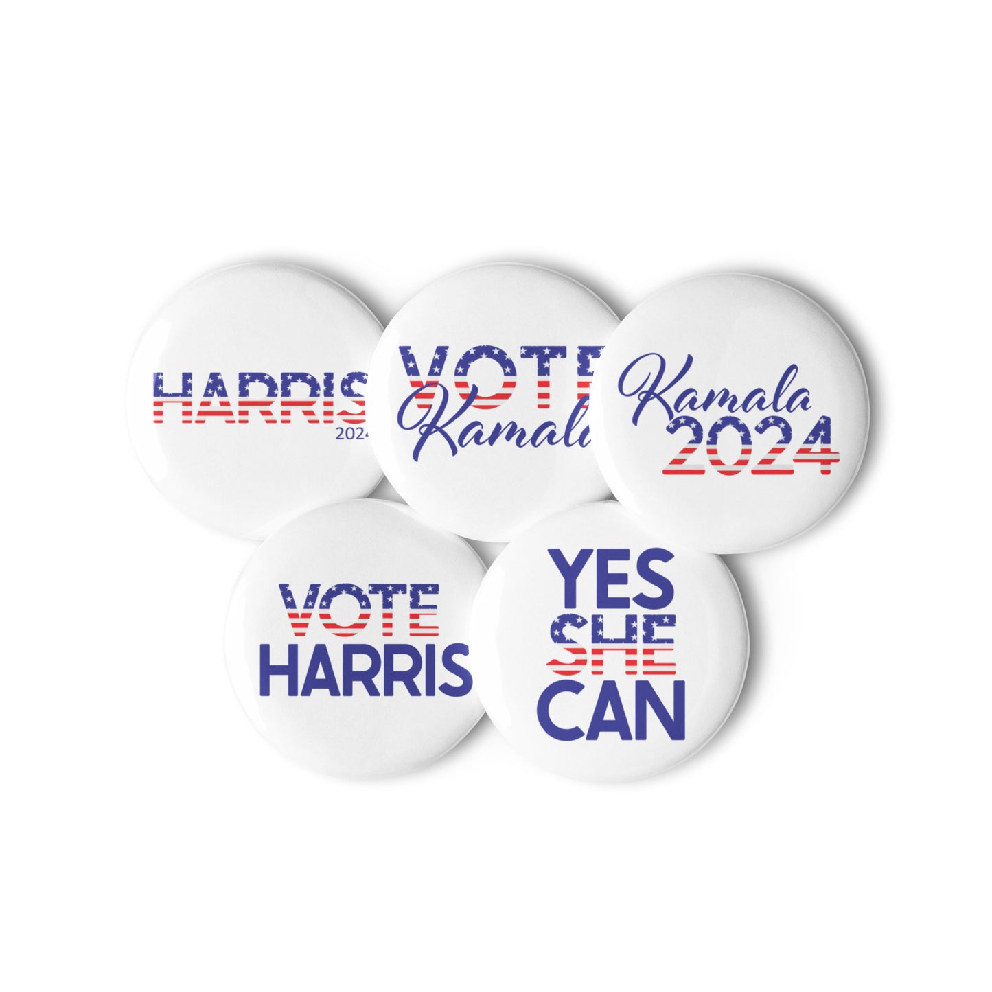 Vote Kamala Harris Set of Pin Buttons