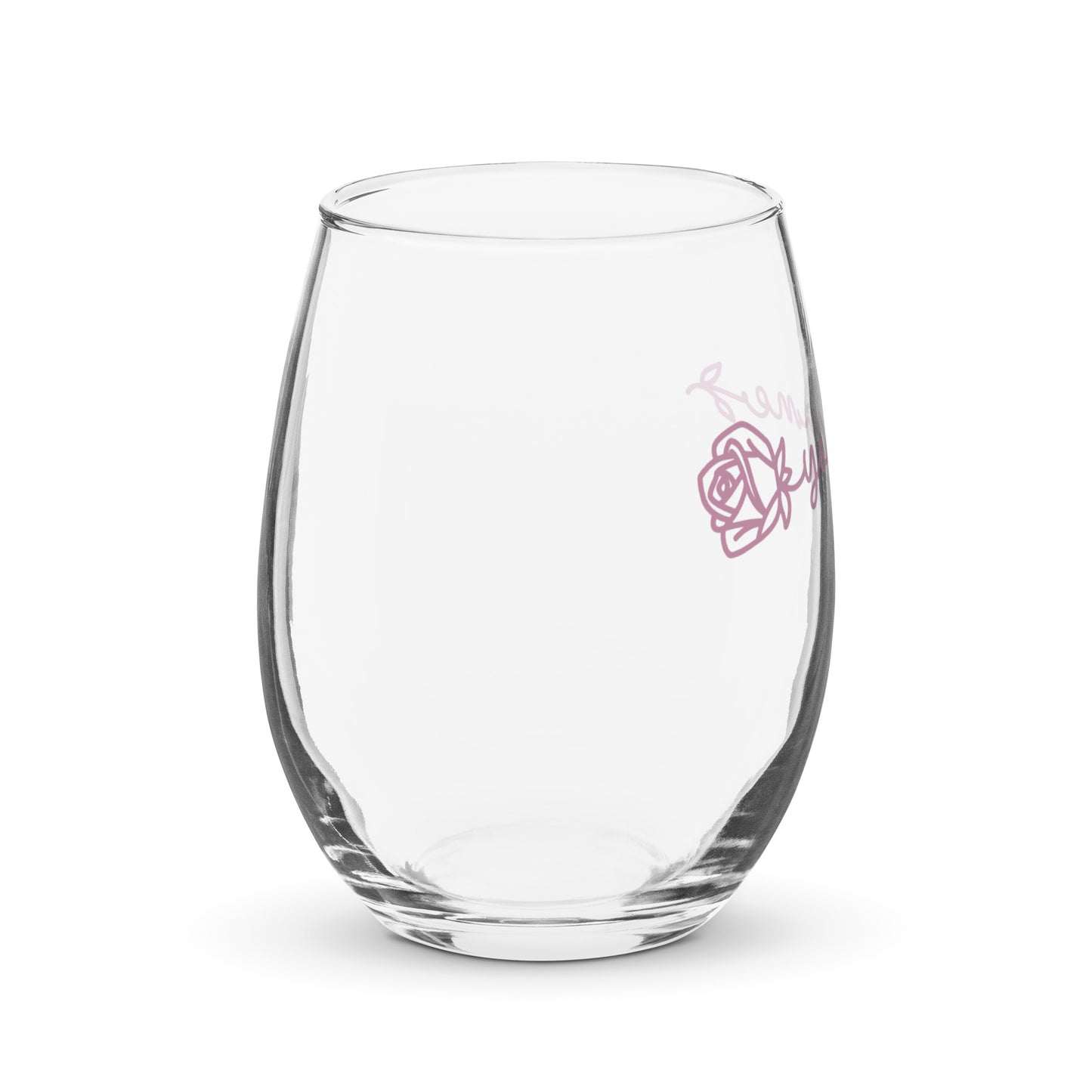 Rose Personalized Stemless Wine Glass