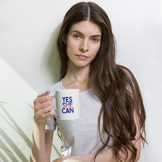 Yes She Can White Glossy Mug